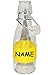 Produktbild alles-meine.de GmbH 1 Stück kleine Bügelflasche/Trinkglas/Becher - GELB - incl. Name - 300 ml - transparent & durchsichtig - mit Silikongriff Ring - Glasflasche/Trink..