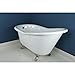 Kingston Brass Aqua Eden VCTND6030NT1 Cast Iron Slipper Clawfoot Bathtub with Chrome Feet without Faucet-Drillings, 60-Inch, White