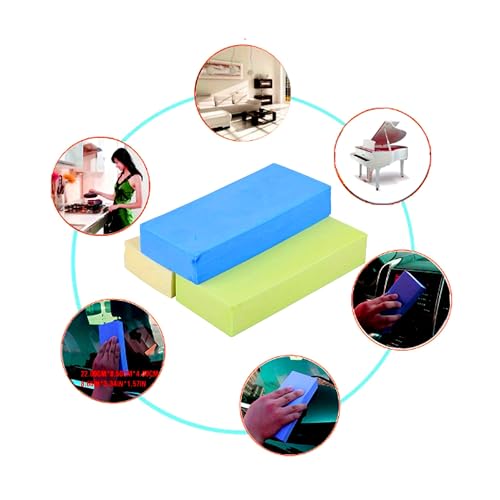 SAUGWUNDER PVA Schwamm – Ultra saugfähig & wendbar – 2er Set (Blau & Gelb) – Perfekt für Küche, Bad, Auto, Haustiere – Größe: 100 x 50 x 30 mm