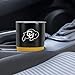 Rico Industries NCAA Colorado Buffaloes 16 oz Ceramic Tumbler with Silicone Grip, Deep Laser Engraved, Black and Gold Colored Design with Slide Lid, Travel Coffee Mug, Matte Glaze