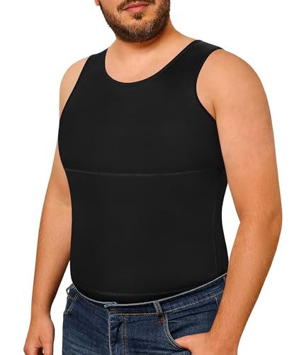 Eleady Gynecomastia Compression Shirt Men - Body Shaper Tank Top Mens Slimming Undershirt Slimming Shirts Plus Size