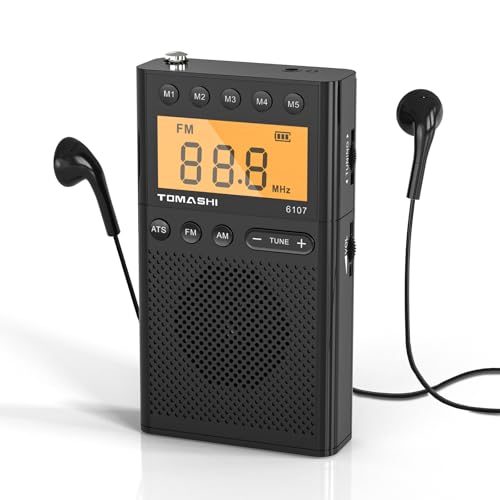 TOMASHI Portable AM FM Radio, Small Battery Operated Personal Radio by TOMASHI - Used condition - US$15.99