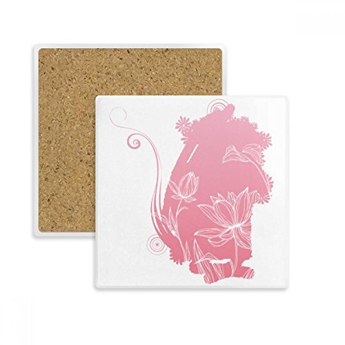 Absorbent pierre fleur de lotus dessous de verre multicolore carré