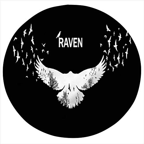 Lcggdb Raven Flannel Throw Blanket,Bird Fluttering Wings Scenery Printed Soft Receiving Blanket Baby Shower Swaddle Blanket For Crib Or Stroller, Round 31.5 Inches #TOP2