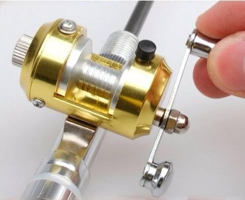 Mini Vara De Pesca Telescópica Tipo Caneta Com Carretilha (Preto)