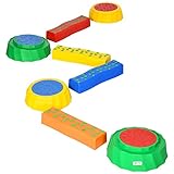 MATERIAL RESISTENTE Y DURADERO: Hecho de plástico de alta densidad, este juguete de piedra de río es seguro y ofrece mucha diversión. La alta resistencia, tenacidad y capacidad de carga hacen que este juego de equilibrio para niños sea confiable e ideal para uso a largo plazo