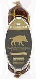 Salami mit Wildschweinfleisch, mittelkörniges, umgerötetes Rohwurstbrät.