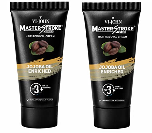 Image of VI - JOHN Master Stroke Jojoba Oil Men Hair Removal Cream 60Gm Pack Of 2