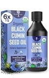 Organic Black Cumin Seed Oil - USDA Cold Pressed, Up to 4% Thymoquinone - Pure Nigella Sativa Cumin Seeds for Thicker Hair, Skin Care, Joints & Immune Support - Unrefined Black Seed Oil, 8.5 fl oz