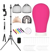 Pet Baby 63In Wig Stand Tripod with 22In Head, Canvas Wig Head Stand with Mannequin Head for Wigs...