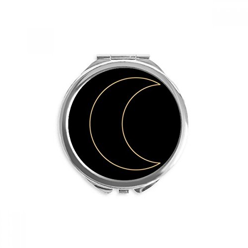 Espejo redondo de bolsillo con diseño de luna para retoques rápidos en cualquier lugar