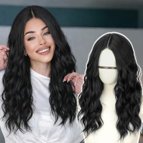AISI HAIR 18 Inch Natural Black Wigs for Women -