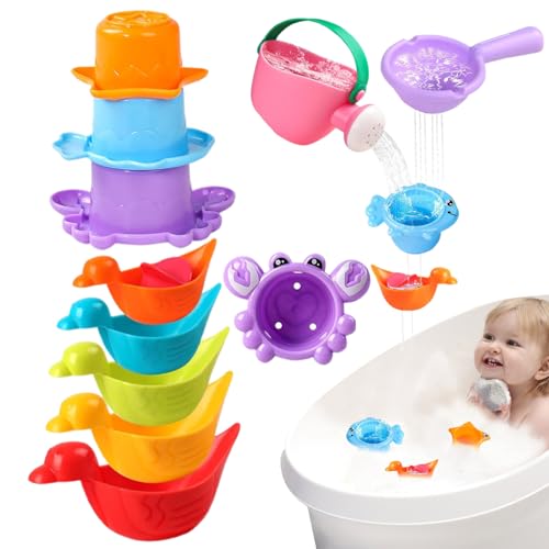 Juguetes de baño – 10 juguetes de baño para niños – Accesorios sensoriales creativos para natación, viaje a la playa