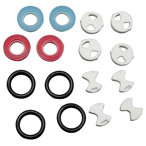 FMHXG 2Sets Copper Valve Core Ceramic Disc Kit Double Open Replacement for Cold and Hot Water Faucet Accessories