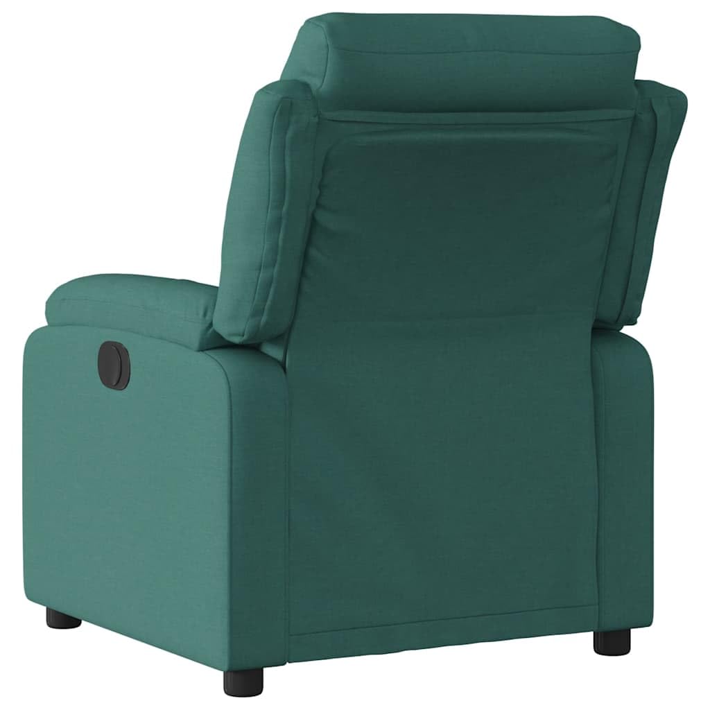 vidaXL Sillón reclinable eléctrico Tela Verde Oscuro