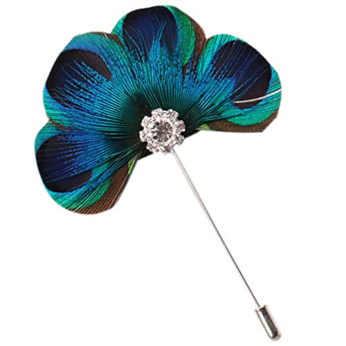 TOYANDONA Peacock Feather Brooch Alloy Rhinestone Brooch Pin for Women Wedding Dressup Jewelry Party Lapel Clothing Decoration(Assorted Color)