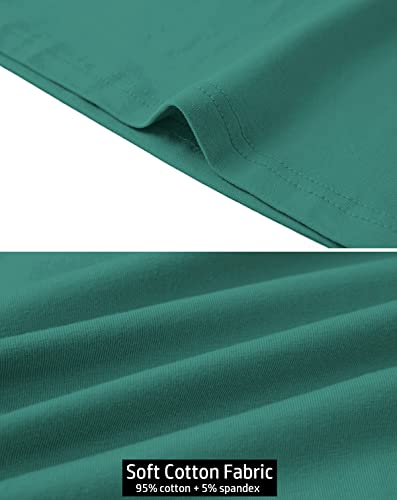 Carwornic Men's Long Sleeve Shirt Quarter Zip Pullover Casual Slim Fit Stretch Cotton Shirt Fashion Classic Fit Basic Designed Golf Shirt Zip Up Neck Work Tee Shirts Dark Green #TOP6