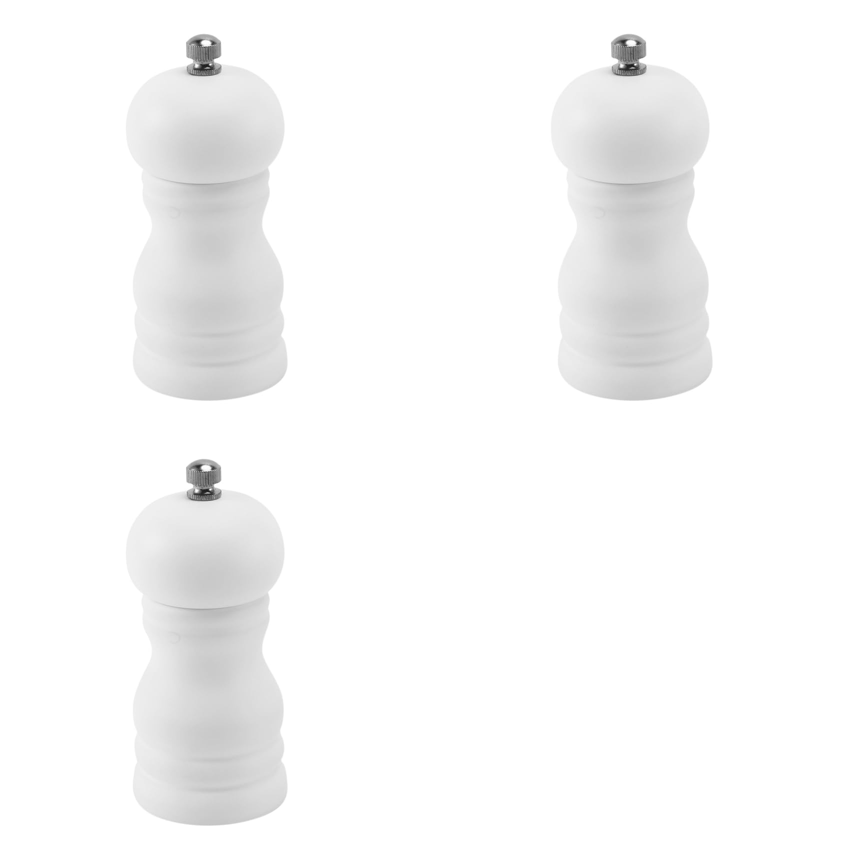 Aundhegrtt 3X Wood Salt and Pepper Grinder Set Manual Pepper Salt Mill Shaker, Solid Wood with Adjustable Coarseness White