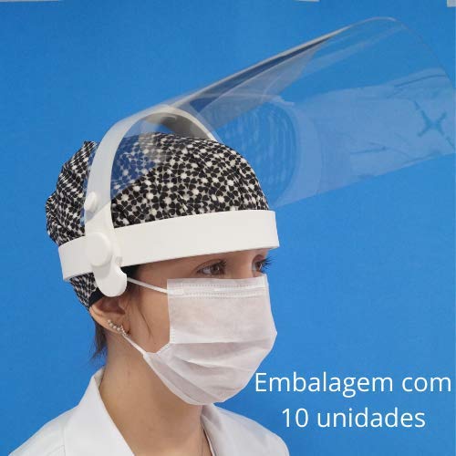 Protetor Facial Articulado Face Shield BRANCO com 10 un.