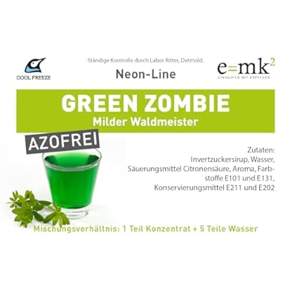 Slush Eis Sirup | Green Zombie (milder Waldmeister) | Konzentrat 1:5 | 1 Liter Flasche | Azo- Glycerin Frei | geeignet für Ninja Slushy Maschine | Premium-Qualität direkt vom Hersteller – Bild 4