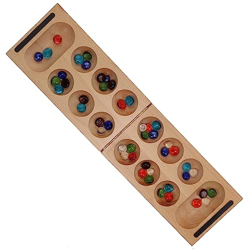 Juego de Mesa Mancala Plegable de Madera Sólida WE Games - 18 pulgadas, Juego de Viaje para Adultos miniatura 4