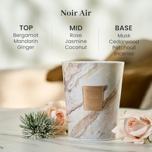 Image of M&SENSE Extra Large Candle 35oz 150H NoirAir Scented Candle, 3 Wick Highly Scented Jar Candle, XL Candles Gift for Stress Relief, Meditation, Yoga