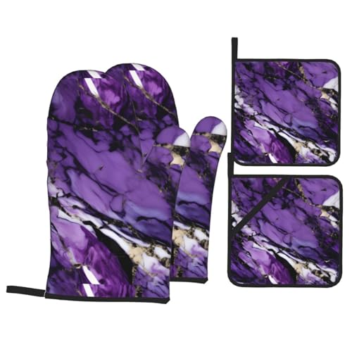 Plats de cuisson isolés violet marbré micro-ondes four grillades