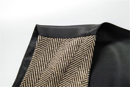 Men Suit Vest Herringbone Stripe Waistcoat Business V Neck Double Breasted Formal Party Dress Blazer Vests4