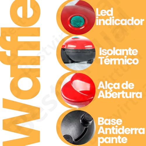 Máquina de Fazer Waffle Doces Rosquinhas café da manhã Assadeira Mini Bundt Cake Maker Premium (220,