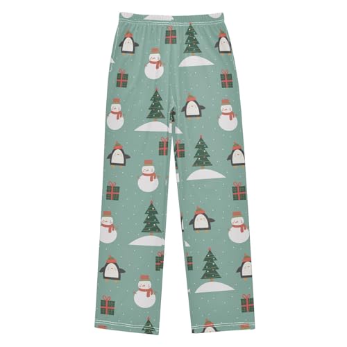 Boys' Pants Christmas Penguin Snowman Long Bottoms Jogger Pants Elastic Waist Trousers with Pockets S-XL