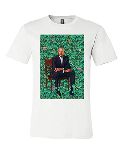 Print Bar Barack Obama Presidential Portrait Shirt (White, 2XL)