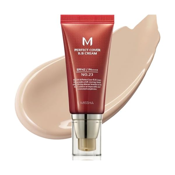 MISSHA M Perfect Cover BB Cream No.23 Natural Beige -Light/Medium with Cool/Neutral Undertone SPF 42 PA +++ 1.69 Fl Oz – Tinted Moisturizer for face with SPF