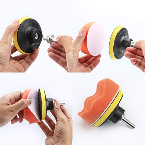 image for VERONES Car Foam Drill Polishing Pad Kit 25 PCS 3 Inch/80mm Buffing Pa