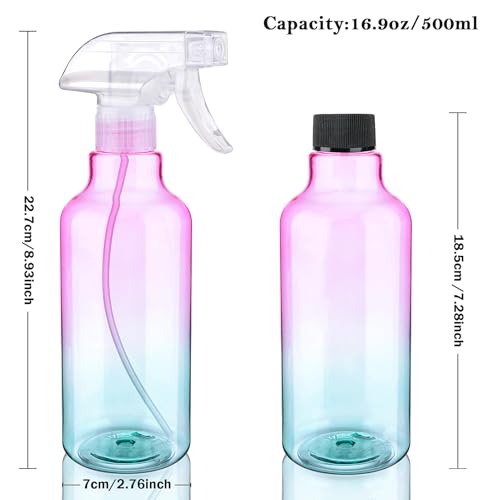 Hethyo Plastic Spray Bottle 16.9oz Empty Spray Bottles Refillable Container Trigger Sprayer for Cleaning Solutions, Water, Plants, Pet, Essential Oils, Hair, 2 Pack - Image 6