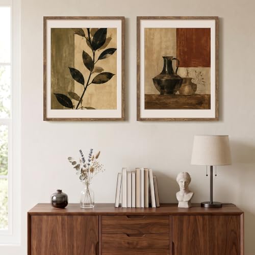 Image of upsimples 18x24 Picture Frame, Display Pictures 16x20 with Mat or 18 x 24 Without, Wall Hanging Poster Frames, Rustic Brown, 1 Pack
