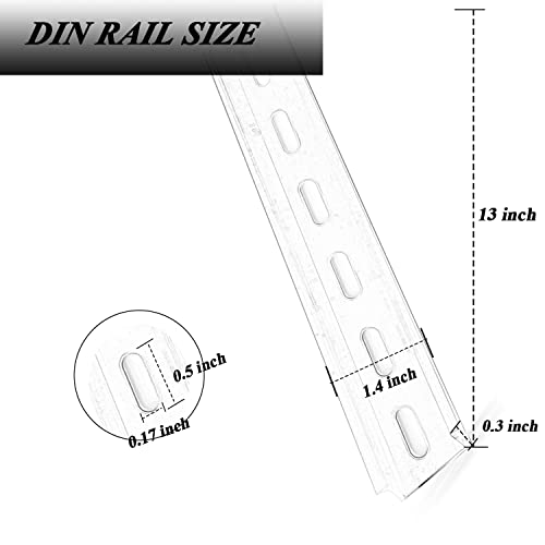 2 piece din rail slotted for hardware components mounting aluminum din rails with rohs - 13 inches long 35mm width 75mm height