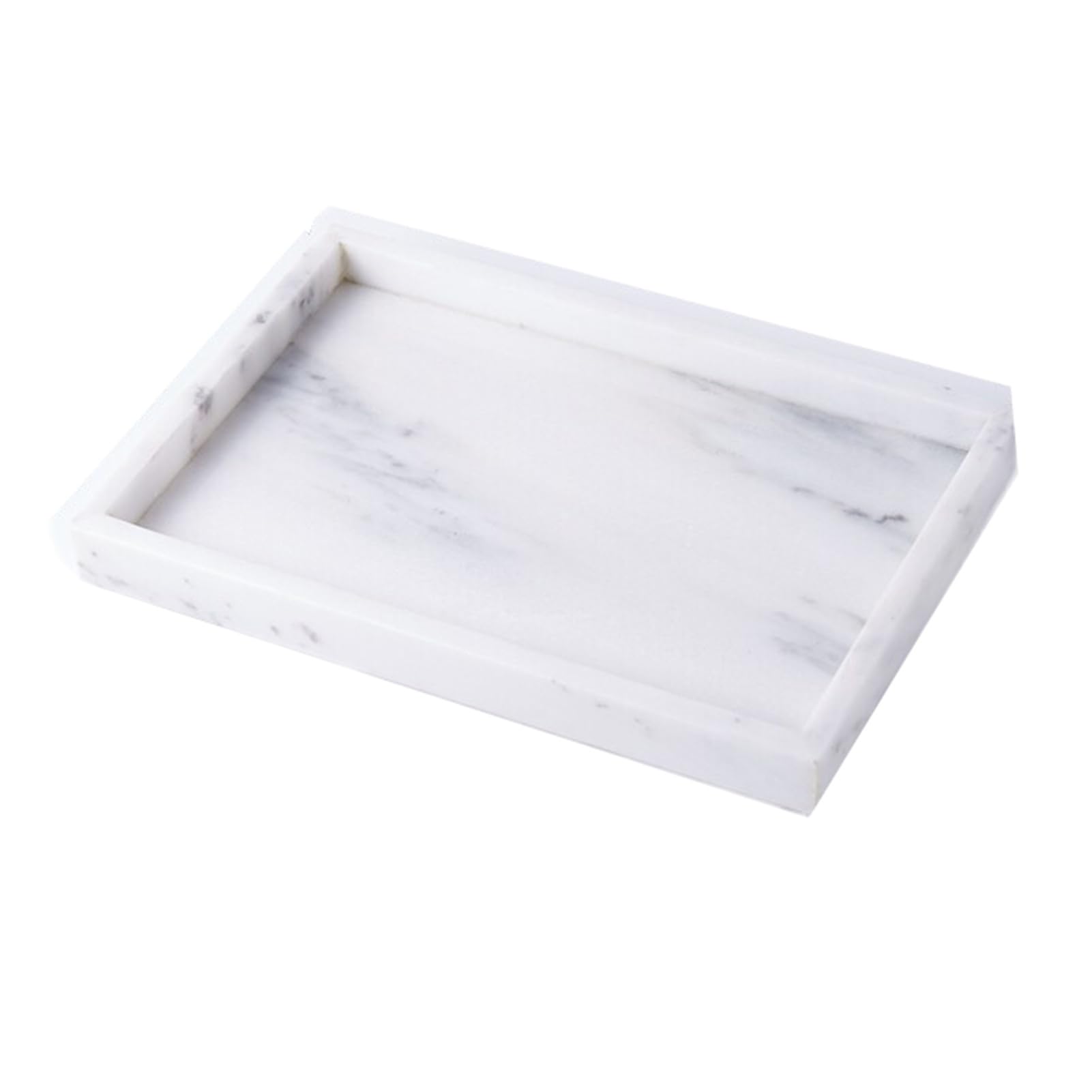 Marble Tray,Rectangular Storage Box,Bathroom Decorative,Thickened Base,Suitable for Storing Cosmetics(Color1)