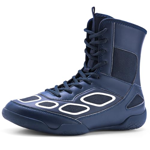 Wrestlingschuhe für Herren, Boxschuh, Fitness, hohe Sneaker, Wrestling-Stiefel, Blau, 41 EU Wrestlingschuhe für Herren, Boxschuh, Fitness, hohe Sneaker, Wrestling-Stiefel, Blau, 41 EU