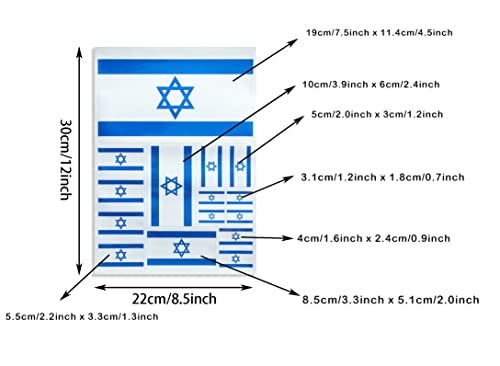 Image of CANTENDO 3Pack Israel Flag Decal - Israel Flags Reflective Vinyl Car Stickers - for Car Window Bumper Waterproof Sticker (12 x 8.5 Inch)