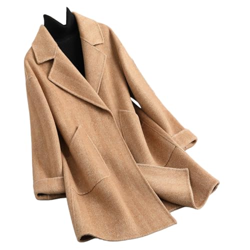 Veste cachemire femme pour l'automne style casual chic veste courte jaune