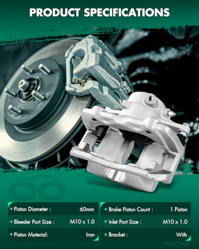 Image of SCITOO 19B3724 Front Left Disc Brake Caliper w /Bracket Fit For Mercedes-Benz For C250 2012-2015,For Mercedes-Benz For C300 2008 2010-2011,For Mercedes-Benz For SLK250 2012-2015, Single Piston