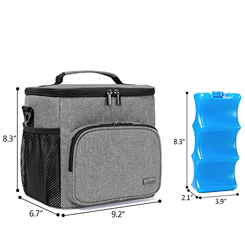 Yarwo Breastmilk Cooler Bag With Ice Pack For 6 Bottles Up To 9 Ounce, Insulated Baby Bottle Tote Bag For Nursing Mothers On The Go, Gray #TOP5