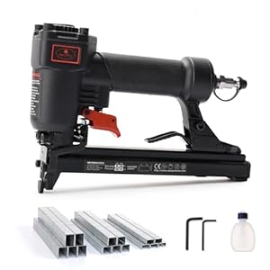 AEROPRO Tools T50JC 20 Gauge Crown Air Stapler Pneumatic Staple Gun with 1200pcs Staples, 1/4-Inch to 9/16-Inch Upholstery Stapler for Upholstering, Woodworking and DIY Projects