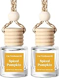 HoogaLife Car Air Freshener Diffuser 2 Pack Hanging Spiced Pumpkin Car Air Freshener for Women 45+ Days Long Lasting Fragrance Made in USA (P42)