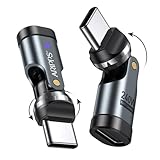 USB C Adapter [2-Pack], PD 240W USB C 90 Degree Adapter, USB Type C Right Angle Adapter/360 & 180 Degree C to C Adapters for Phone 17/16/15, MacBook Pro/Pad Series, Samsung Galaxy, Tablet, Laptop