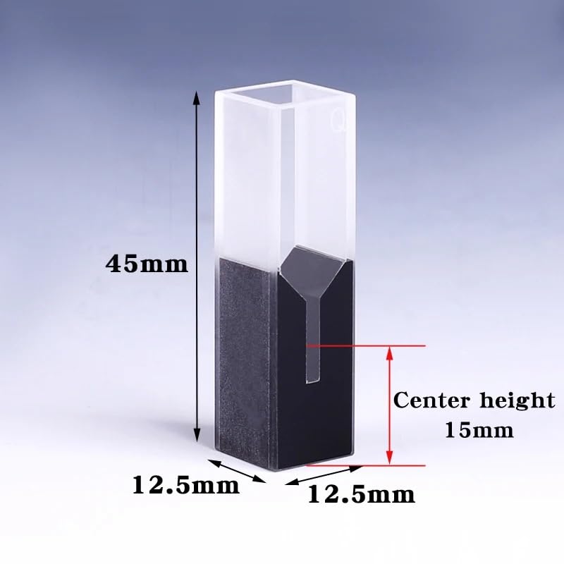 Cubeta de cuarzo submicro de alta precisión con paredes y tapa negras, 200 µL de volumen y 10 mm de paso óptico, vidrio de cuarzo japonés.