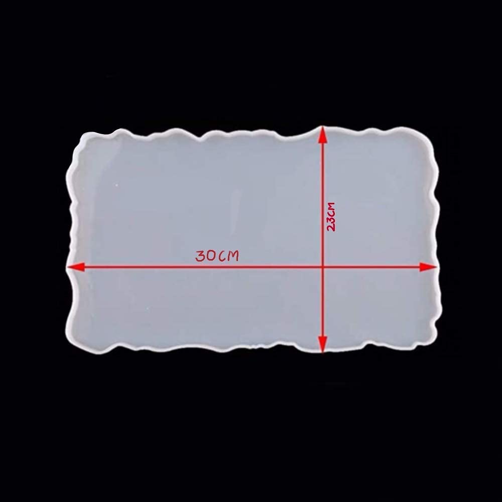 Rêvées Clive (9 X 12 Inch, Rectangle Tray) Silicone Resin Tray Mold,Large Irregular Tray Mold Epoxy Resin Mold Easy Demold Silicon Coaster molds for Making Faux Agate Tray,Serving Board,Fruit Tray,etc 1