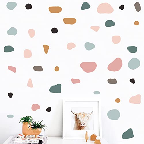 Boho Wall Decor Terrazzo Decal Polka Dots Wall Stickers Irregular Stones Colorful Peel&Stick Decorations Abstract Vintage Abstract Geometric Modern Wall Art Home Decals For Furniture #TOP18