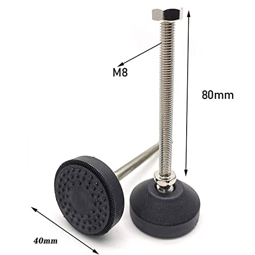 SHUIOG Levelling Feet 8 PCS Furniture Levellers Feet adjustable M8 x 85 mm adjustable Legs for Furniture with Hexagon Locking Nuts Four-Pronged Tee Nuts - Image 2