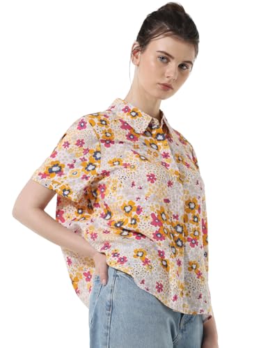 Image of ONLY Women's Cotton Floral Regular Fit Shirt